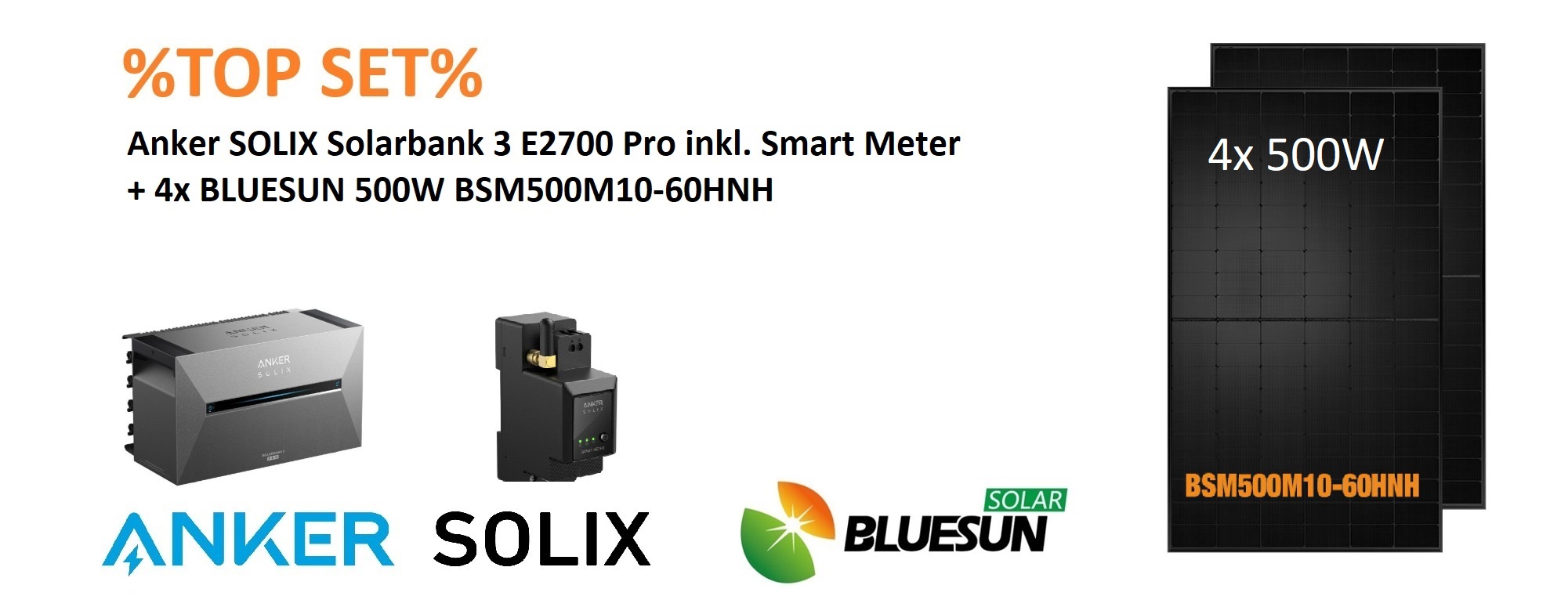 ⚡BALKONKRAFTWERK⚡ 2000W BLUESUN + Anker Solix 3 Pro