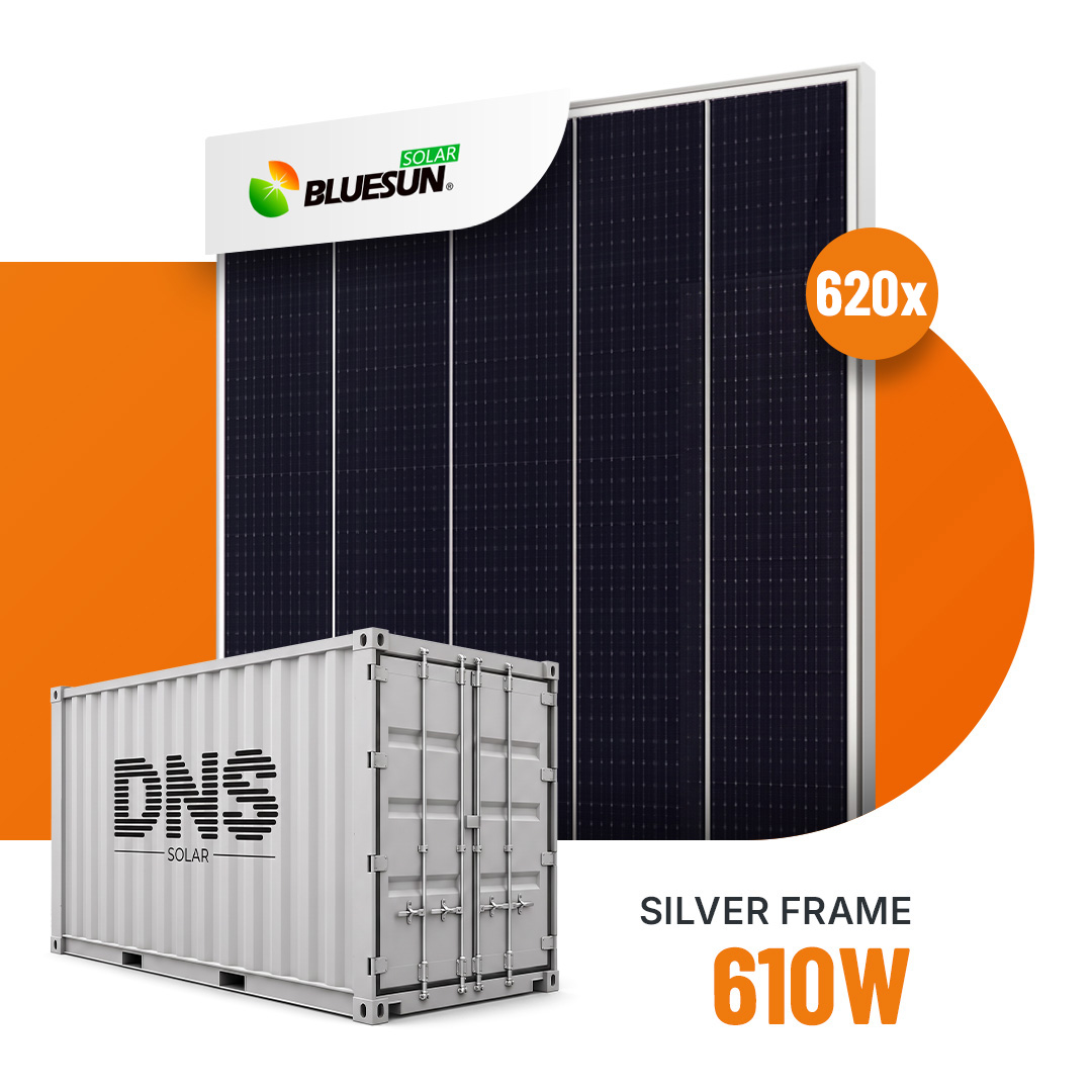 Bluesun 610W Quad Pro BSM610M10-72HNH – Container mit 620 Modulen – Preis auf Anfrage