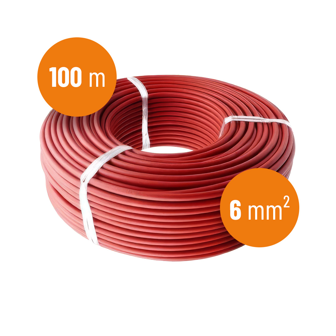 Profiline PV-Kabel / Solarkabel 100m (6mm²) Rot - H1Z2Z2-K