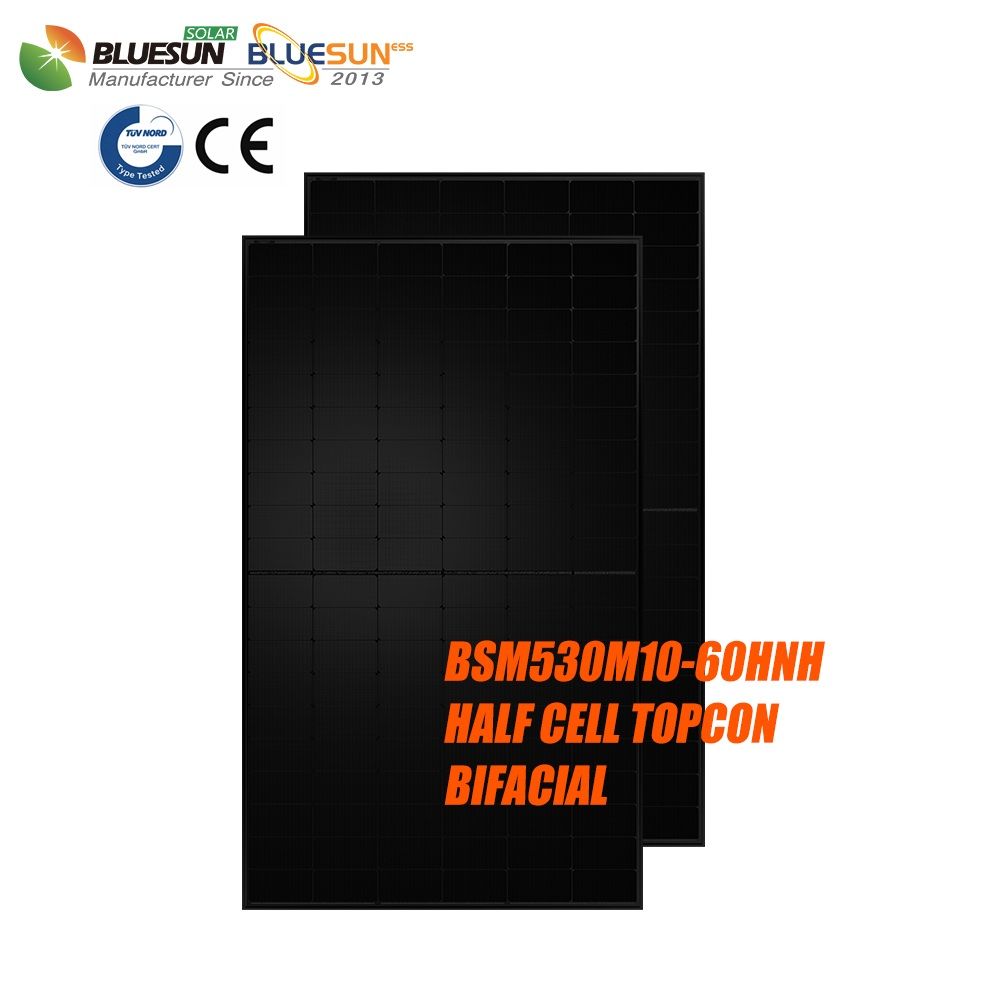 BLUESUN 530W BSM530M10-60HNH HALF CELL TOPCON BIFACIAL Glas/Glas Full Black