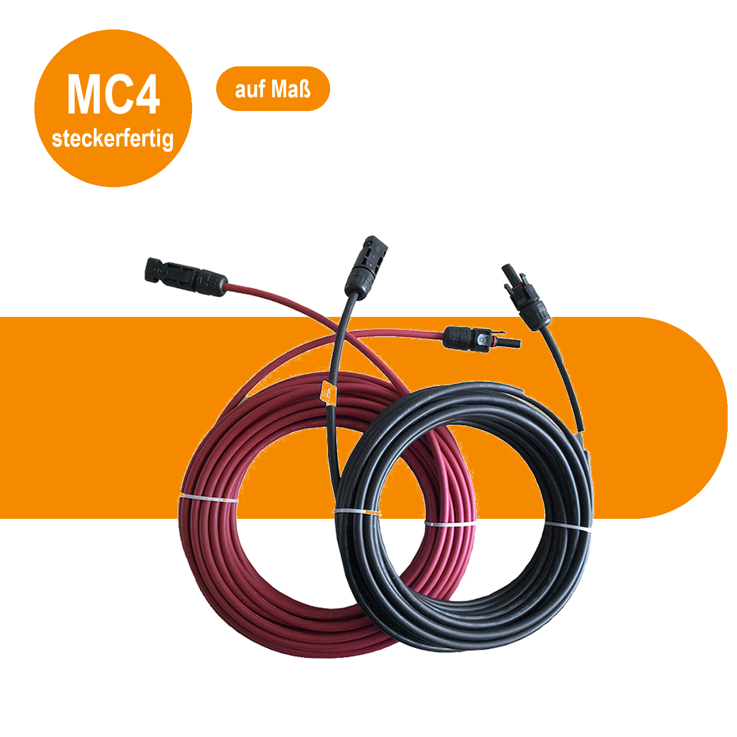 PV-Kabel / Solarkabel - konfektioniert auf Maß inkl. MC4-Stecker
