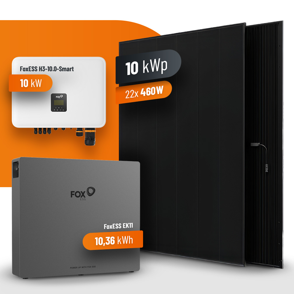 22x 460W BLUESUN Photovoltaik Komplettanlage 10 kWp mit 10 kWh Speicher