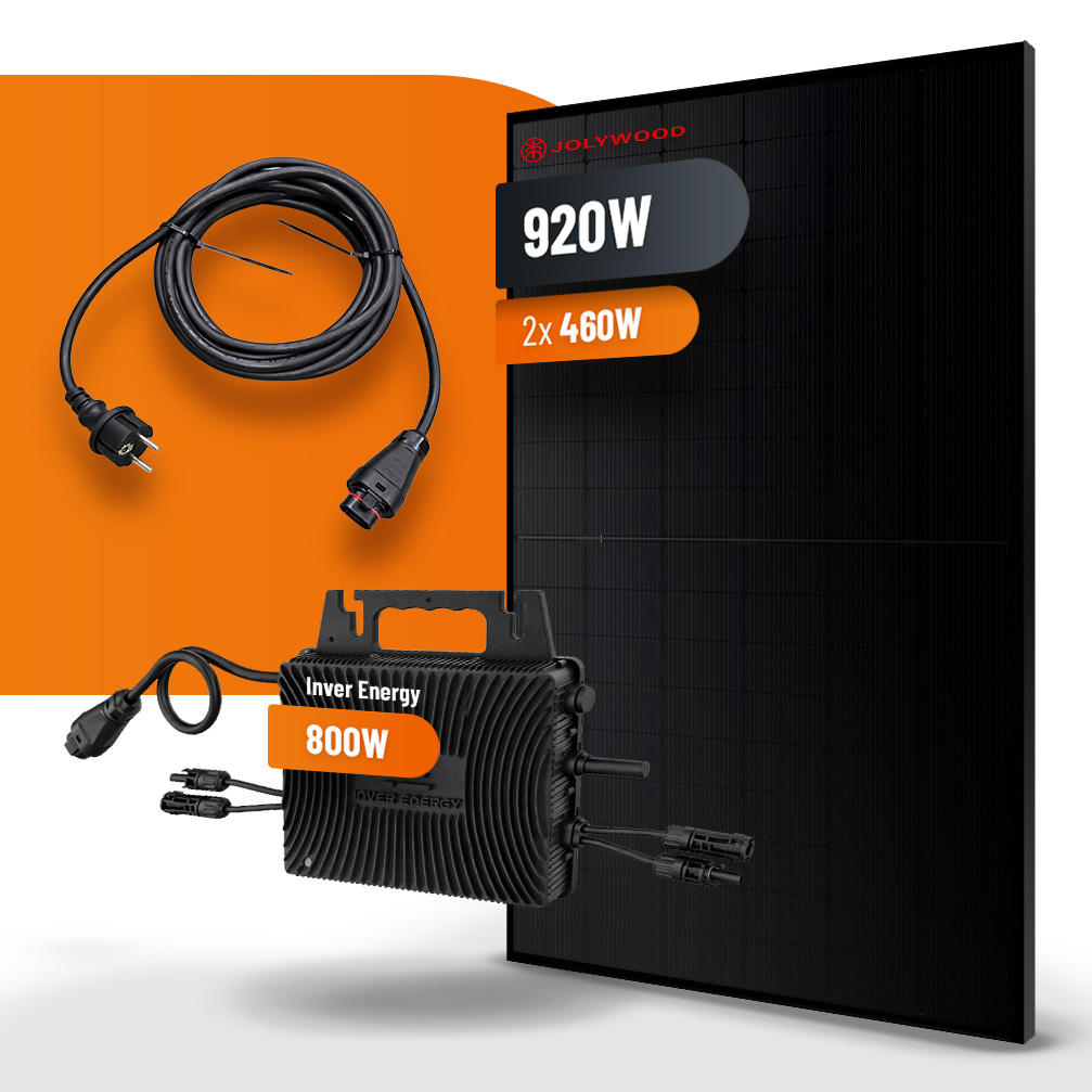 ⚡Balkonkraftwerk 920W⚡Jolywood + Inver Energy 800W Solar-Mikrowechselrichter