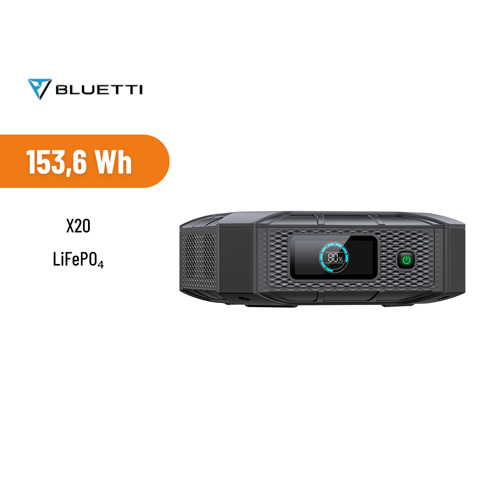 Bluetti X20 - 153,6 Wh Tragbare Powerbank mit 100 W USB-C & 160 W DC-Ausgang