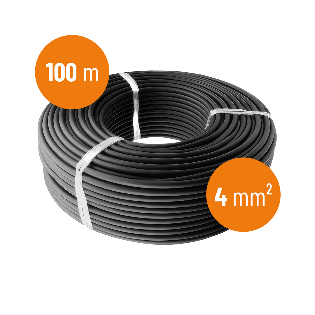 Profiline PV-Kabel / Solarkabel 100m (4mm²) Schwarz - H1Z2Z2-K