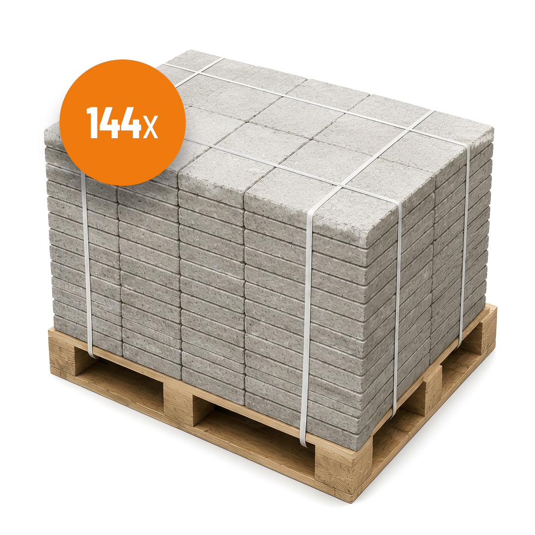 Beton Ballaststein Palette für Photovoltaik & Flachdach 30 × 30 × 4 cm (144 Stk.)