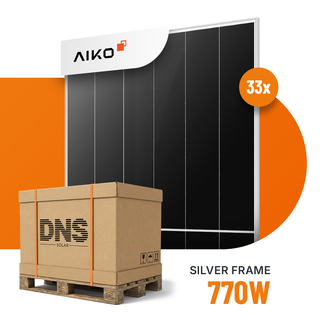 33x AIKO Solar 770W Stellar 2N+78 Glas-Glas Silver Frame Bifazial Solarmodul A-GRH78Dw