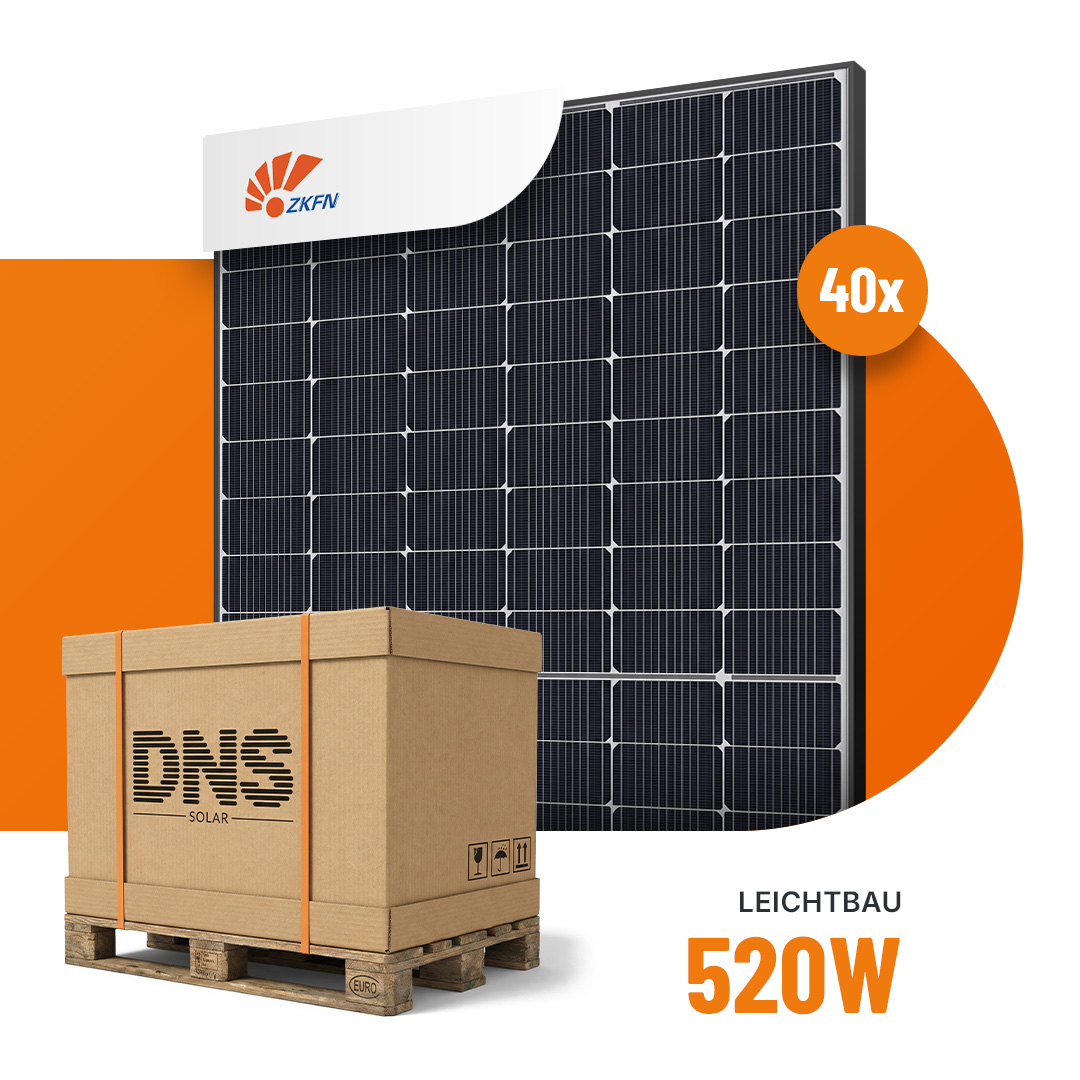 ZKFN 520W SolarPegaF Leichtbau Solarmodul G2-222B-520 (40 Stk.)