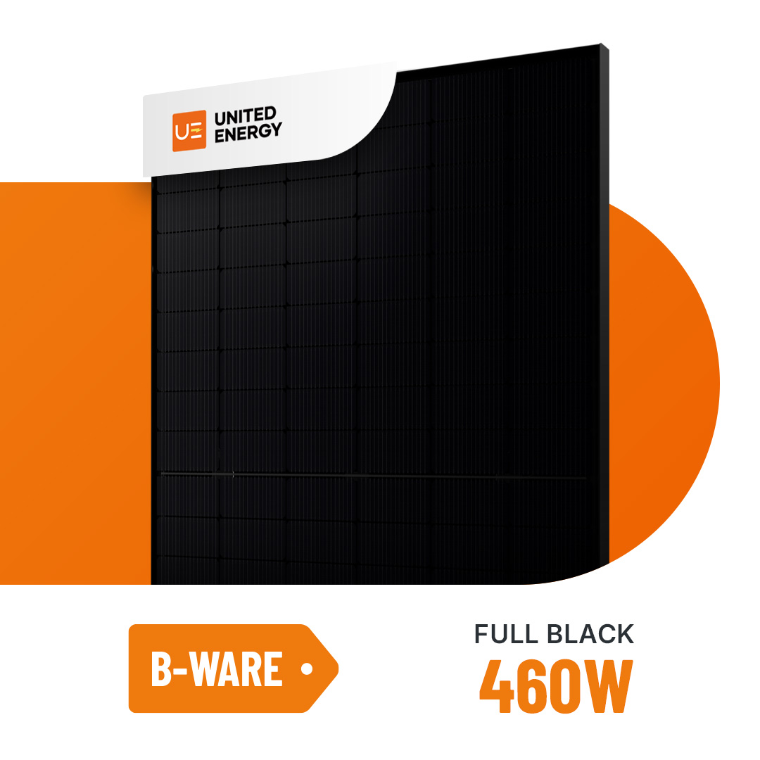 United Energy 460W Glas-Folie Full Black Solarmodul UE460H-54HBD B-Ware (Reduzierte Ausgangsleistung)