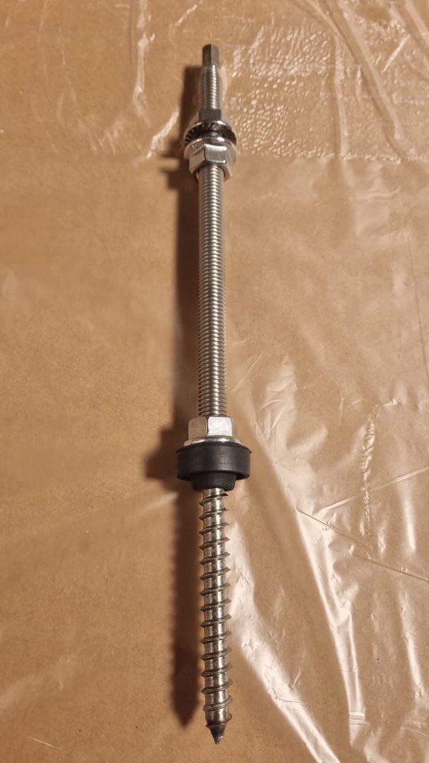 Stockschraube mit Adapterplatte - Edelstahl