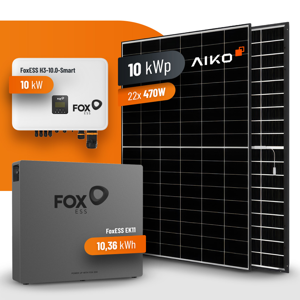 22x 470W AIKO Solar Photovoltaik Komplettanlage 10 kWp mit 10 kWh Speicher