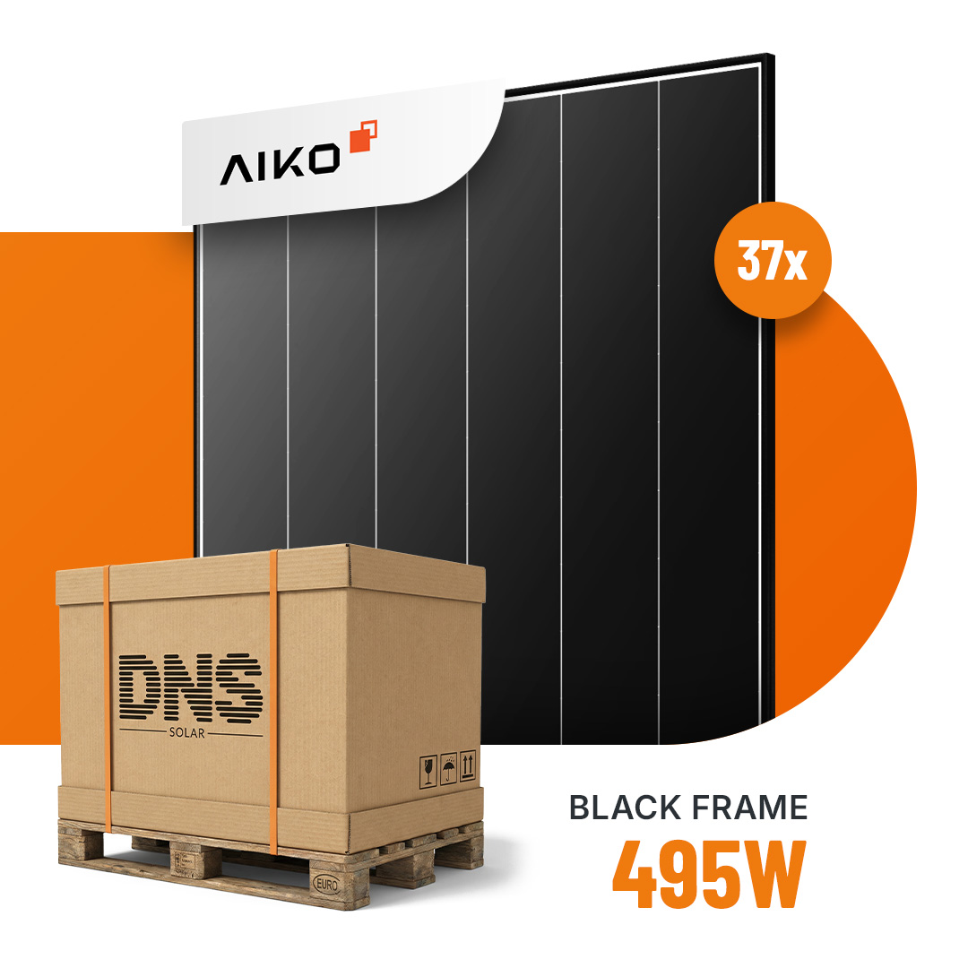 AIKO Solar 495W Neostar 3P54 Glas-Folie Black Frame Solarmodul A495-MCE54Mw (37 Stk.)