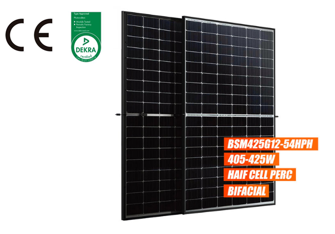 BLUESUN 425W GLAS/GLAS BIFACIAL BLACK Frame PV Modul BSM425G12-54HPH