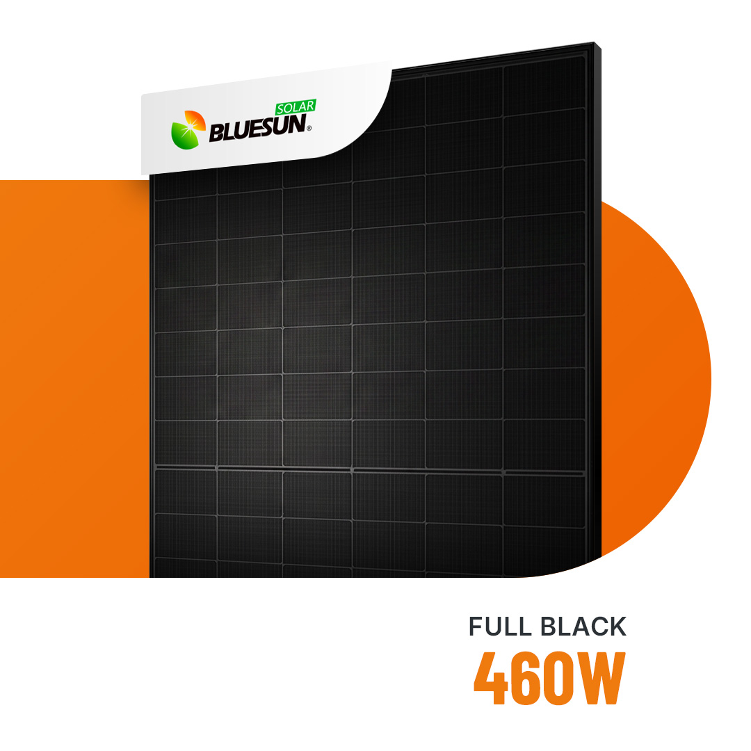 Bluesun Solar 460W HeX Glas-Glas Full Black Bifazial Solarmodul BSM460M10-54HNH