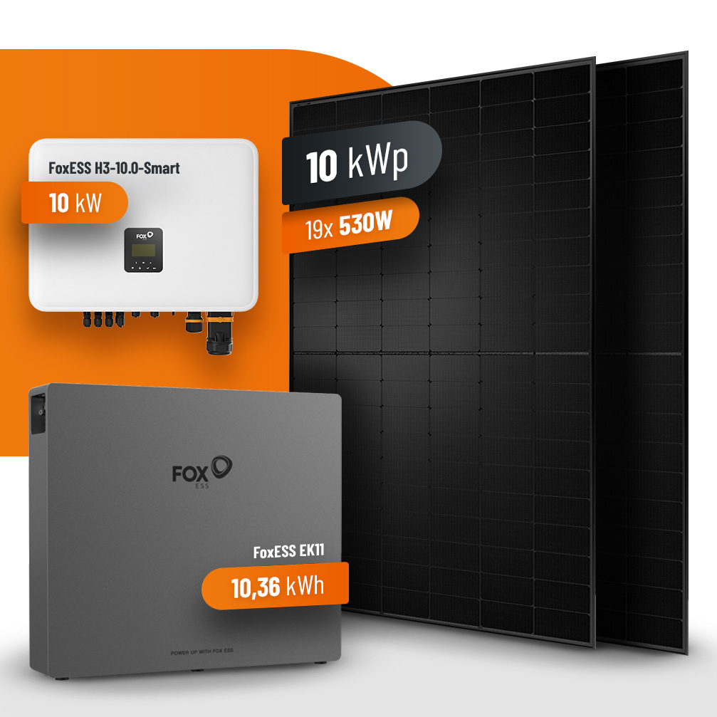 19x 530W BLUESUN Photovoltaik Komplettanlage 10 kWp mit 10 kWh Speicher