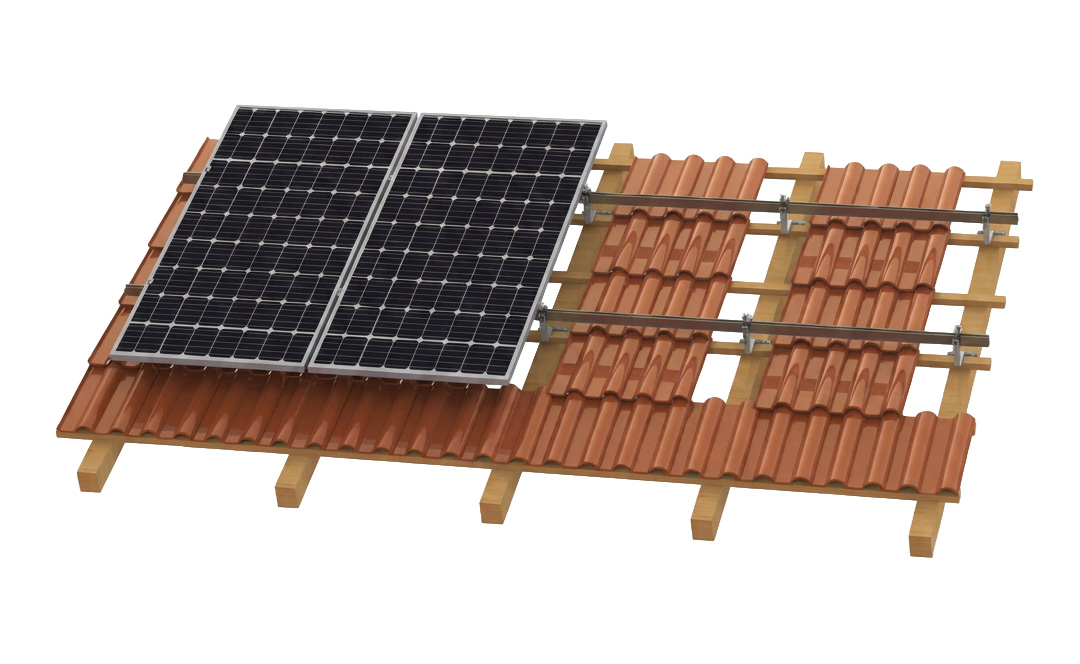 Ziegeldach Montagematerial Komplettset - HQ "Easyklick" PV Module bis 2m
