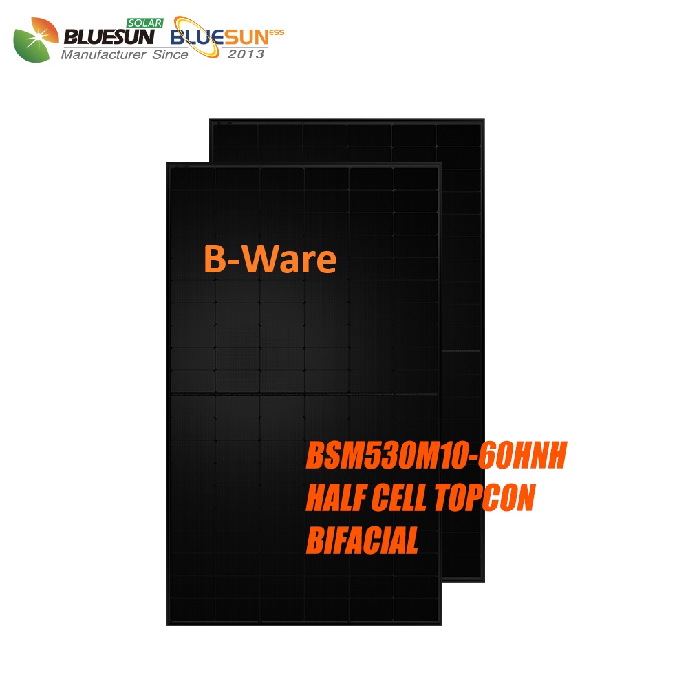 B-Ware BLUESUN 530W FULL BLACK HALF CELL TOPCON BIFACIAL BSM530M10-60HNH Kopie