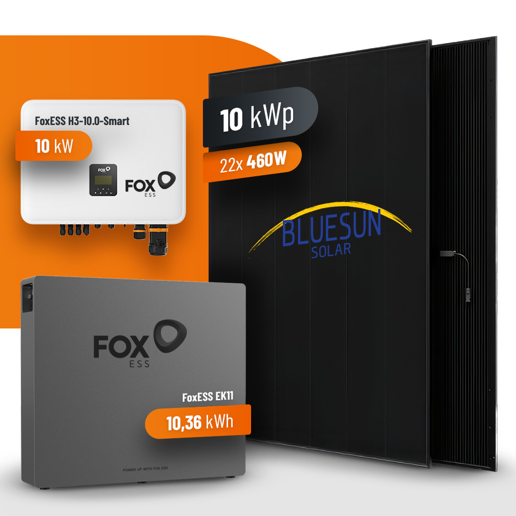 22x 460W Bluesun Photovoltaik Komplettanlage 10 kWp mit 10 kWh Speicher