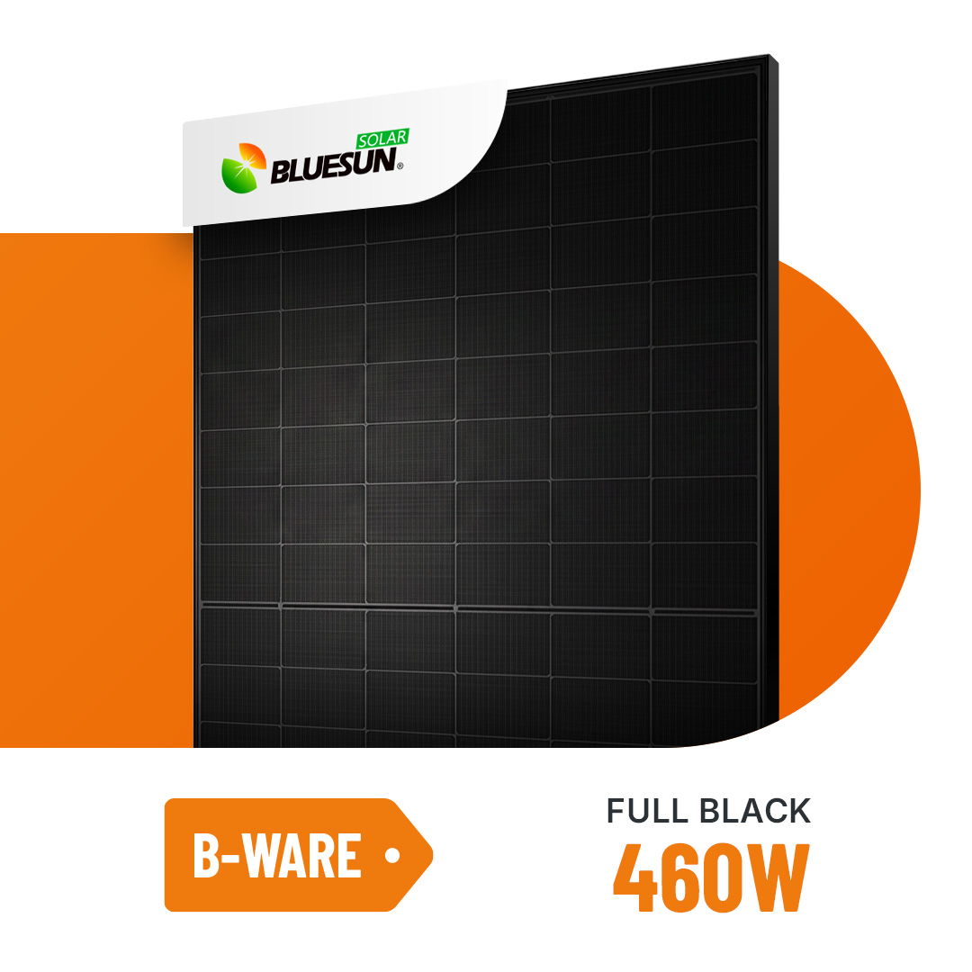 Bluesun Solar 460W HeX Glas-Glas Full Black Bifazial Solarmodul BSM460M10-54HNH B-Ware