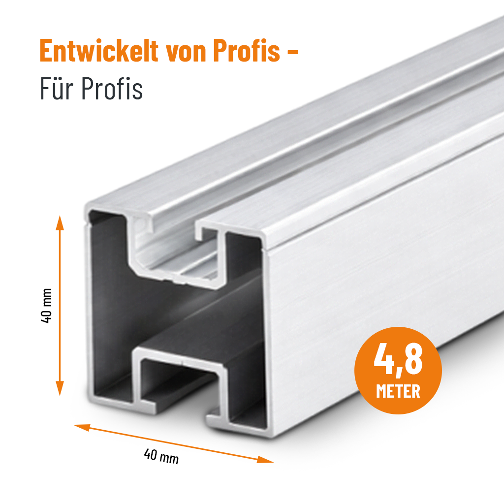 Montageschiene Profiline Silber 4,8m – Aluminiumprofil