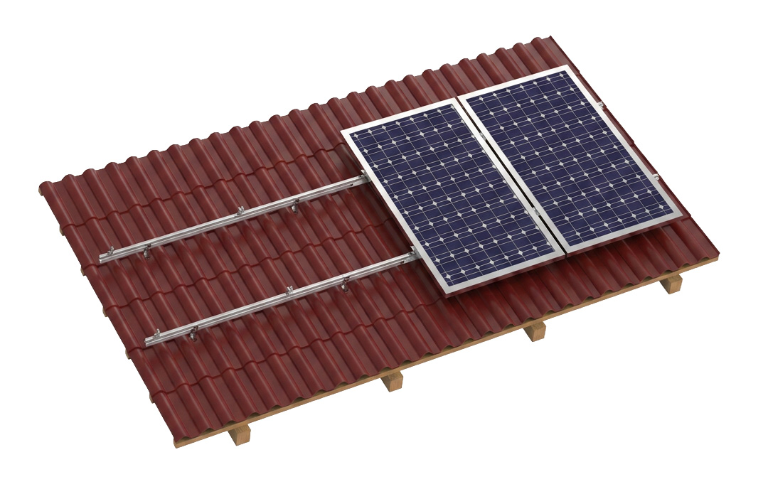 Ziegeldach Montagematerial Komplettset für PV Module bis 2m