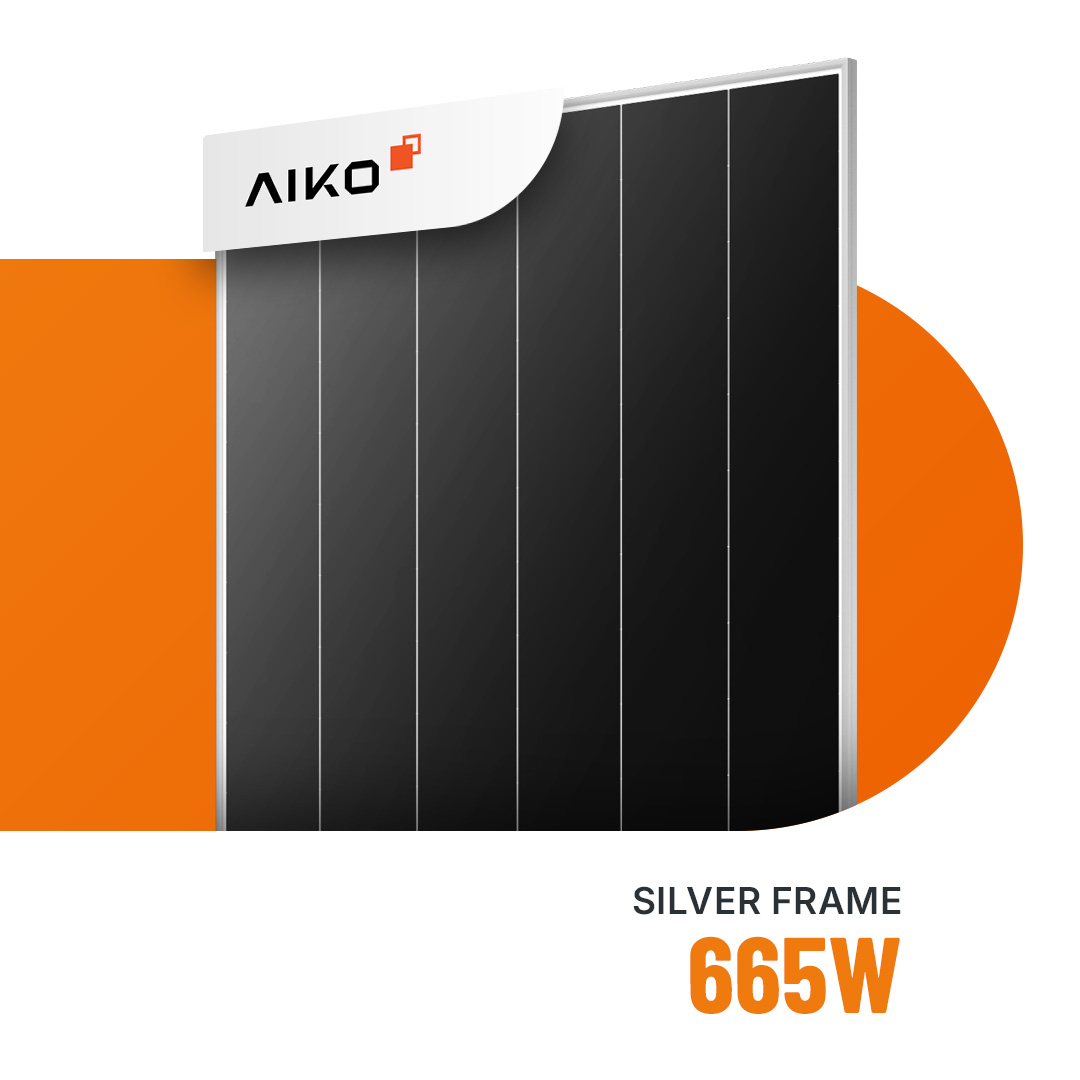 AIKO Solar 665W Stellar 3N+ Glas-Glas Silver Frame Bifazial Solarmodul A-MDE72Dw