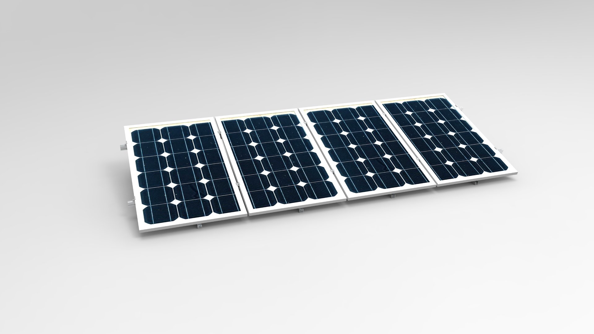 Flachdach Montagesystem senkrecht für PV Module 15-30° bis 2m  - Farbe der Mittel- und Endklemmen: Silber Anzahl der Module: 7 Module