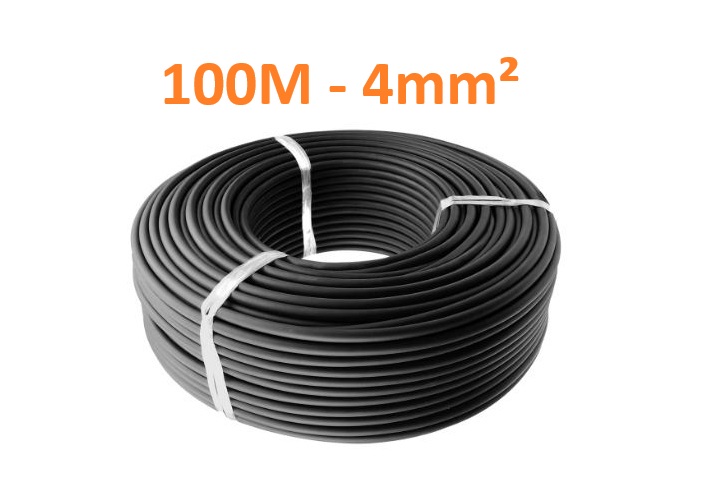BLUESUN PV Kabel 100m (4mm²) Schwarz - H1Z2Z2-K doppelte Ummantelung