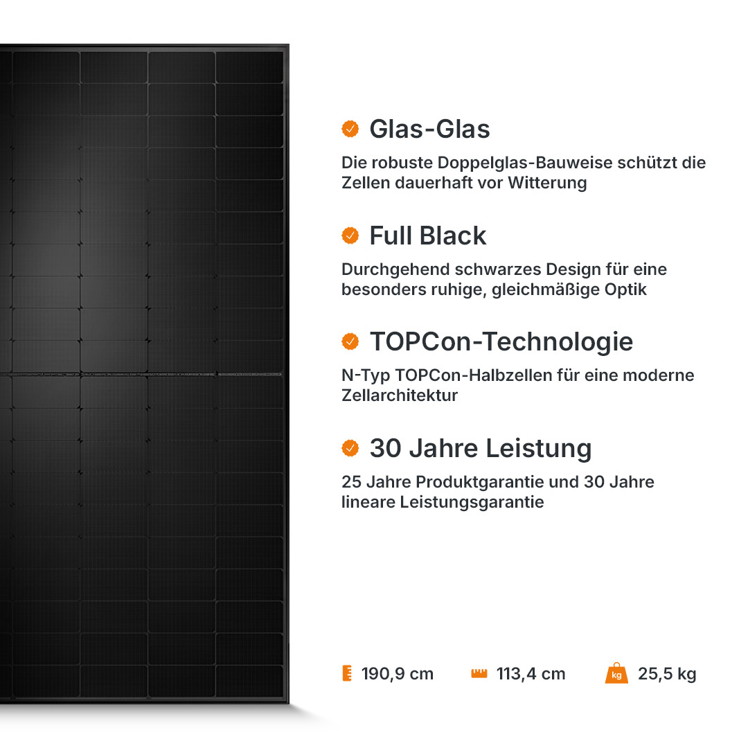 Bluesun Solar 530W HeX Glas-Glas Full Black Bifazial Solarmodul BSM530M10-60HNH