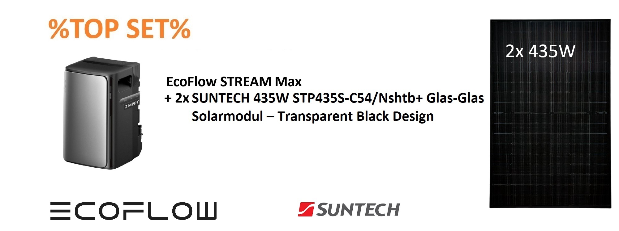 ⚡BALKONKRAFTWERK⚡ 870W SUNTECH + EcoFlow STREAM Max 