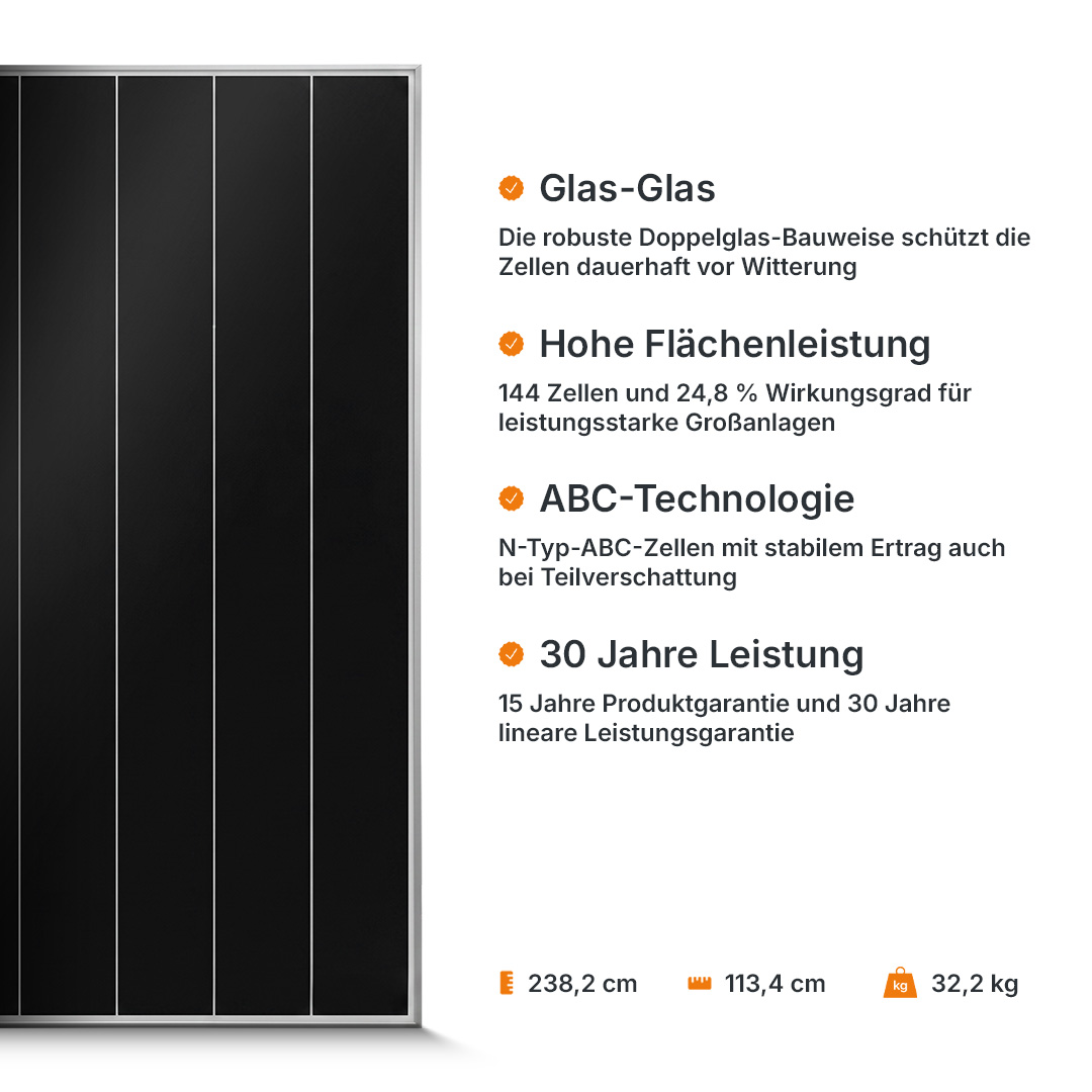 AIKO Solar 670W Stellar 3N+ A670-MDE72Dw – Container mit 720 Modulen – Preis auf Anfrage