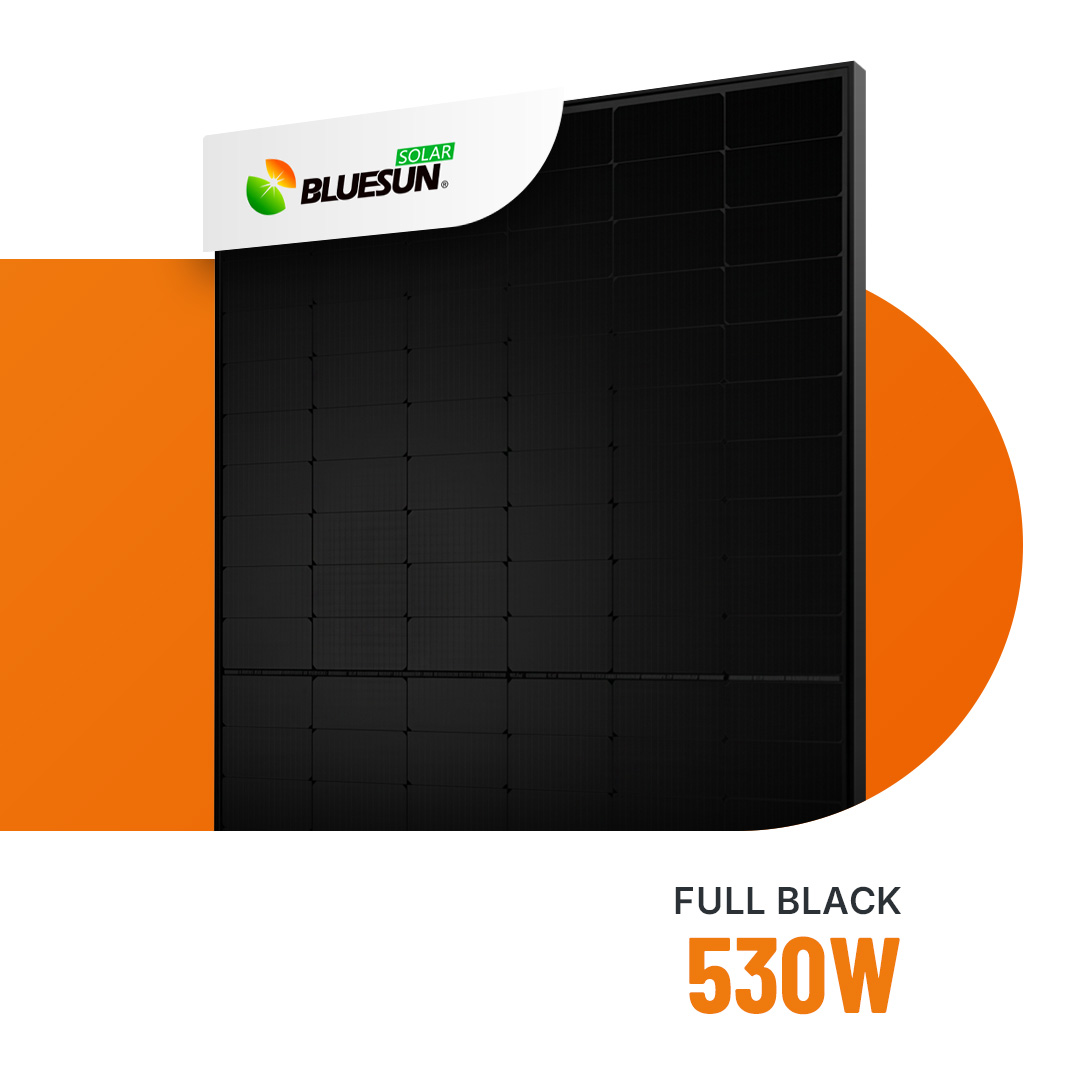 Bluesun Solar 530W HeX Glas-Glas Full Black Bifazial Solarmodul BSM530M10-60HNH