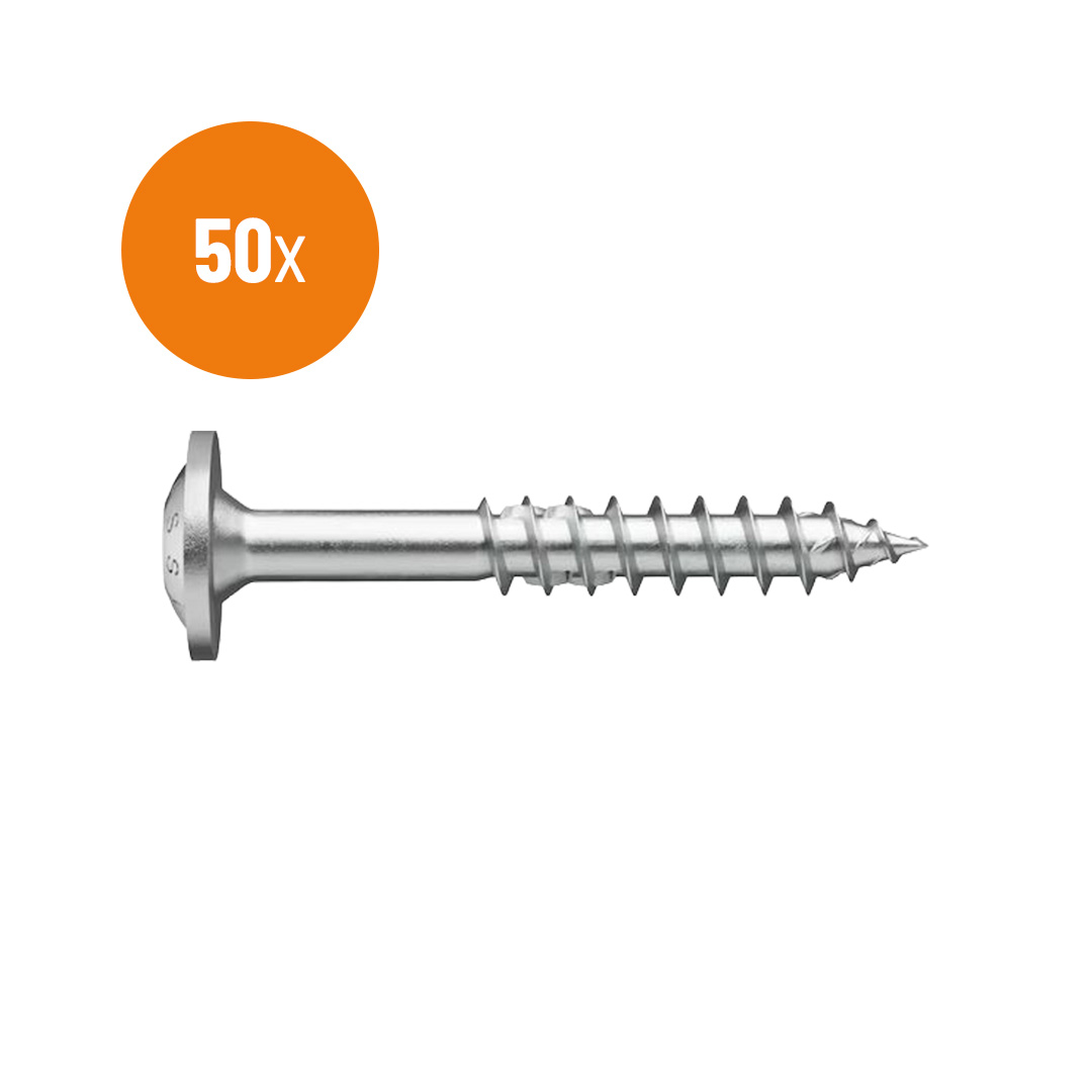 50x ASSY® 4 A2 WH Tellerkopfschraube Edelstahl A2 blank Teilgewinde Scheibenkopf