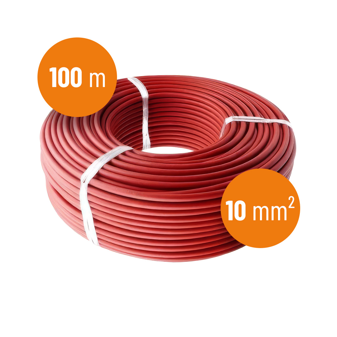 Profiline PV-Kabel / Solarkabel 100m (10mm²) Rot - H1Z2Z2-K