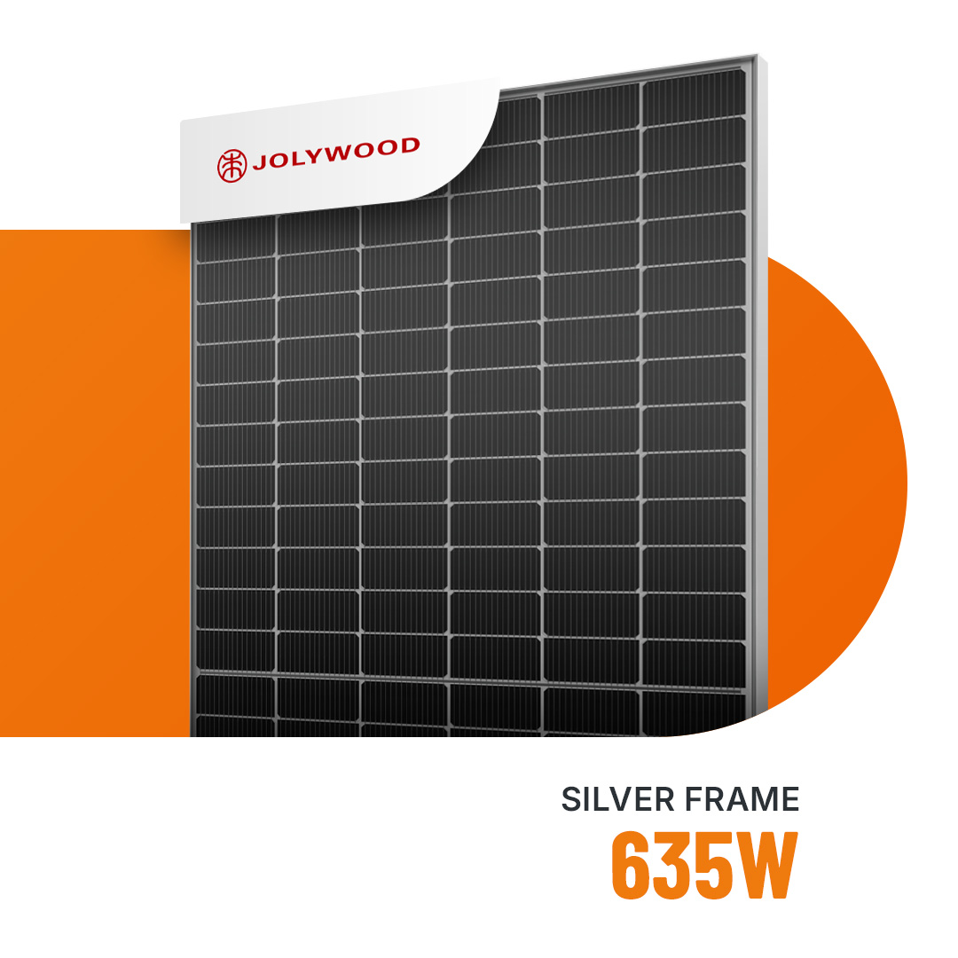Jolywood 635W JW Plus Glas-Glas Silver Frame Bifazial Solarmodul JW-HD132N-R2