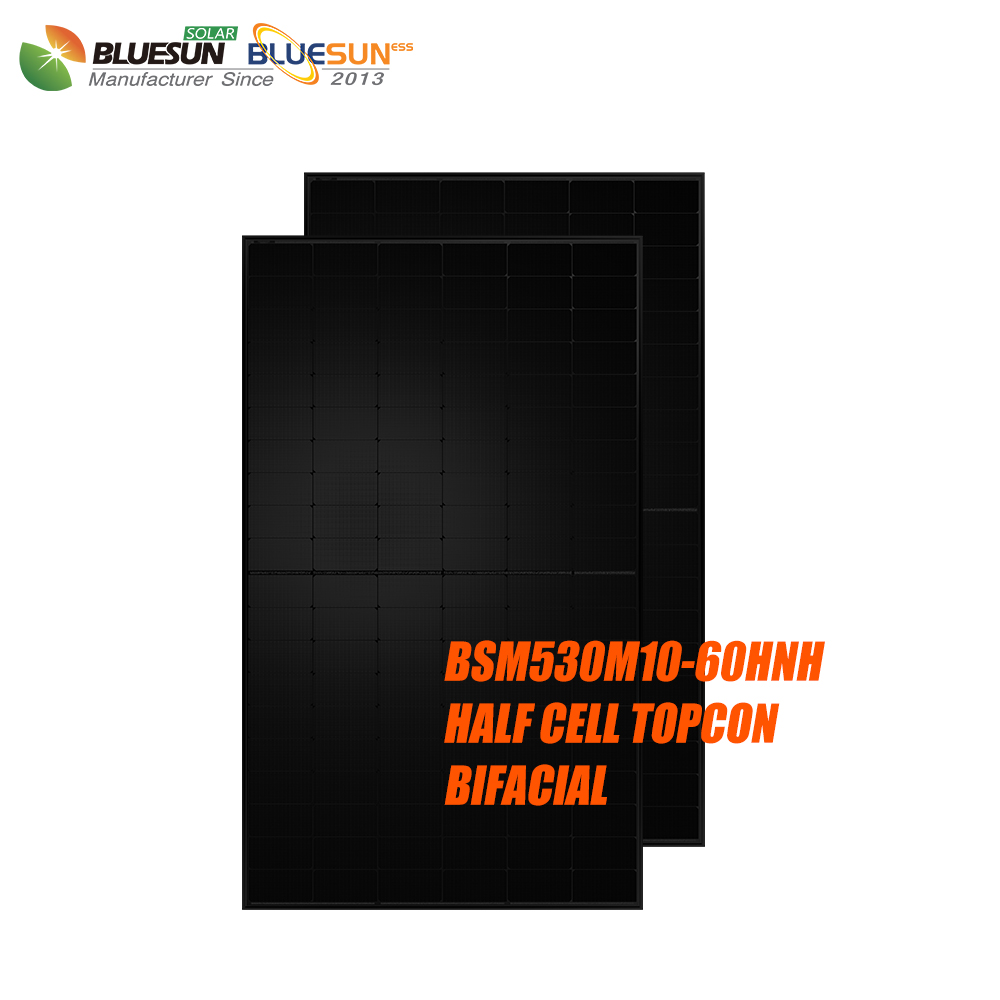 36x BLUESUN 530W FULL BLACK HALF CELL TOPCON BIFACIAL BSM530M10-60HNH